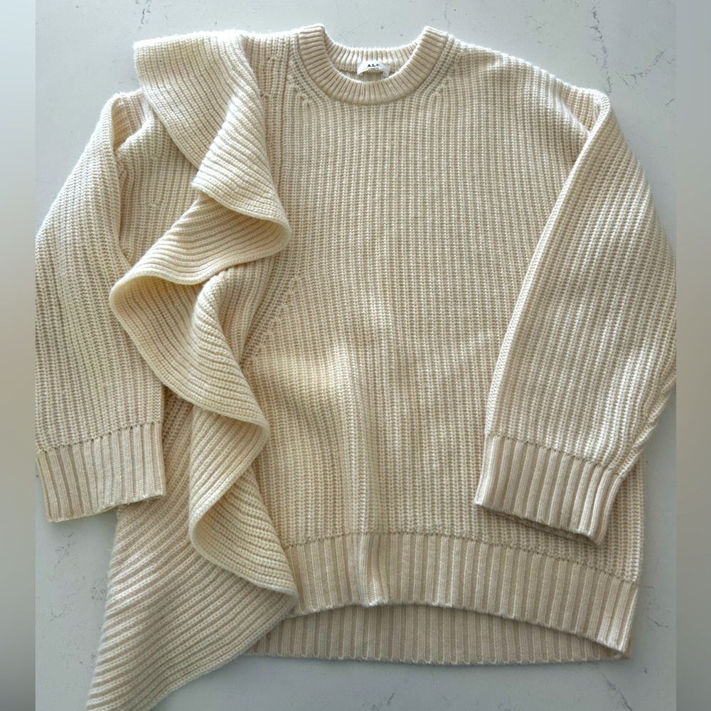 A.L.C. Cream Ribbed Women's Sweater
